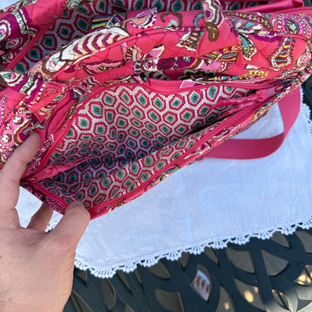Vera Bradley Travel/Computer Bag in Retired "Call Me Coral" Pink Pattern - Picture 7 of 8